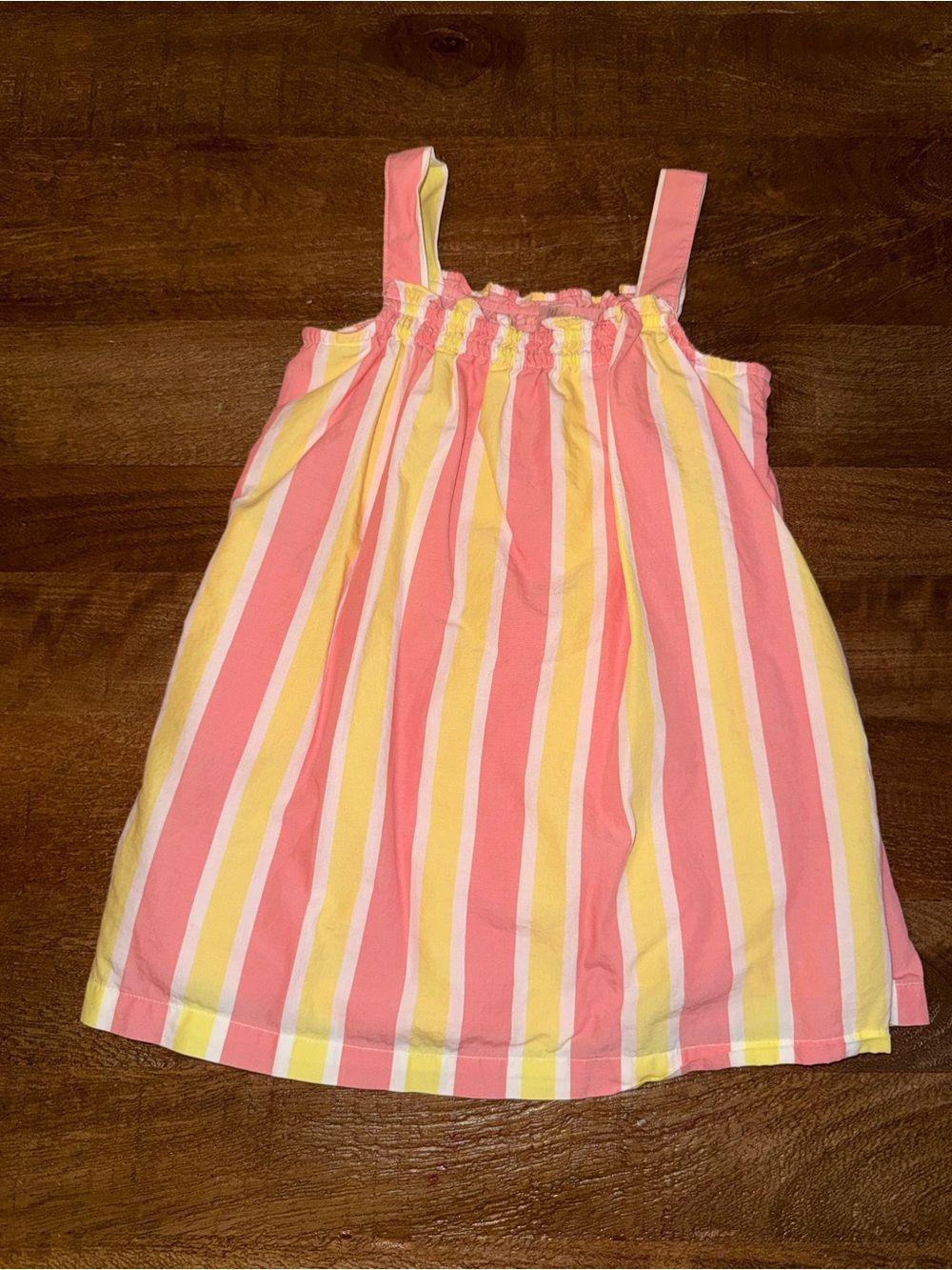 Primary Girls Pink, Yellow & White Striped Sundress